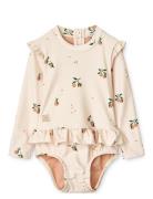 Sille Baby Printed Swimsuit Cream Liewood