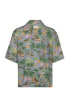 Rel Viscose Hawaii Print Ss Shirt Blue GANT