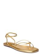 Metallic Strap Sandals Gold Mango