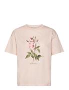 Printed Cotton-Blend T-Shirt Pink Mango