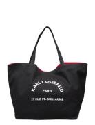 K/Rue St Guillaume Canvas Tote Black Karl Lagerfeld