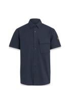 Scale Short Sleeve Shirt Navy Belstaff