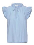 Top W/Ruffles Blue Rosemunde