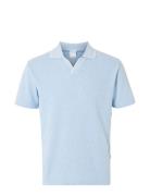 Slhadley Waffle Ss Polo Blue Selected Homme