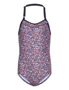 Swimsuit W. Halterneck, Aop Pink Color Kids