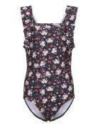 Swimsuit W. Frills, Aop Patterned Color Kids