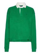 Cropped Terry Rugby Shirt Green Polo Ralph Lauren