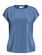 Viellette S/S Satin Top - Noos Blue Vila