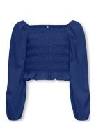 Koghelene Puff Sleeve Top Wvn Blue Kids Only