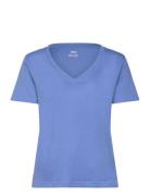 Short-Sleeved Cotton T-Shirt Blue Mango