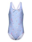 Swimsuit W. Bow, Aop Blue Color Kids