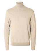 Slhberg Roll Neck B Beige Selected Homme