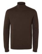 Slhberg Roll Neck B Brown Selected Homme