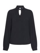 Visurashil High Neck L/S Top/R/Dfs Black Vila