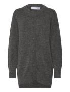 Slfsia Ras Ls Knit Long Cardigan Grey Selected Femme