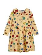 Jewels Aop Ls Dress Yellow Mini Rodini