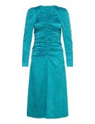 Crinkled Satin Blue Ganni