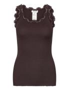 Rwbabette Sl U-Neck Long Lace Top Brown Rosemunde