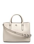 Leather Small Marcy Satchel Cream Lauren Ralph Lauren