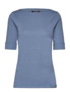 Cotton Boatneck Top Blue Lauren Ralph Lauren