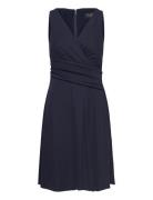 Surplice Jersey Sleeveless Dress Navy Lauren Ralph Lauren