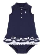 Striped Mesh Polo Dress & Bloomer Navy Ralph Lauren Baby