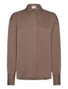 Sibley Satin Blouse Brown Twist & Tango