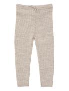 Merino Classic Rib Leggings W. Drawstrings Beige Copenhagen Colors