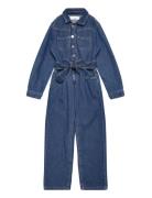 Long Denim Jumpsuit Blue Mango