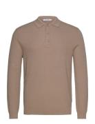 Onsphill Reg 12 Rib Ls Polo Knit Beige ONLY & SONS