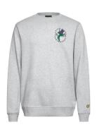 Thistle Flora Printed Crew Neck Sweatshirt Grey Lyle & Scott