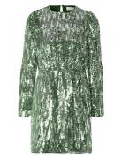 Slfari-Colyn Ls Short Sequins Dress B Green Selected Femme