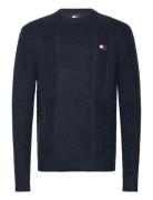 Tjm Slim Cable Knit Cneck Navy Tommy Jeans