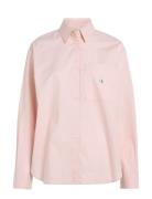 Woven Label Relaxed Shirt Pink Calvin Klein Jeans