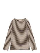 T-Shirt L/S Modal Striped Beige Petit Piao