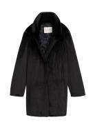 Fake Fur Coat Black Tom Tailor