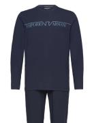 Men's Knit Long Pyjamas Navy Emporio Armani