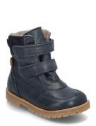 Rub Sole™ Velcro Boot Tex Navy Pom Pom