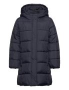 Hood Quilted Coat Navy Mango