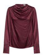 Tammie Satin Blouse Burgundy Twist & Tango