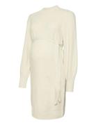 Mlraquel L/S Roll Neck Knit Abk Dress Beige Mamalicious