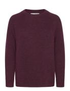 Slflulu Ls Knit O-Neck Purple Selected Femme