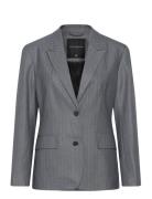 Fiorella Pin Stripe Blazer Grey French Connection