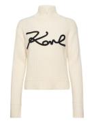 Soutache Signature Chunky Knit Cream Karl Lagerfeld