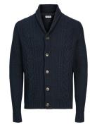 Jjcraig Knit Shawl Neck Aw24 Navy Jack & J S