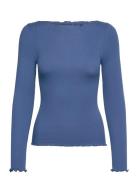 Rmwbalta Modal Ls Boatneck Blouse Blue RM By Rosemunde