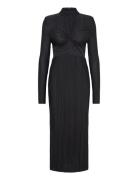 Yasolinda High Neck Ls Long Dress S. Black YAS