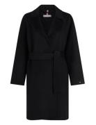 Reg Df Wool Belted Coat Black Tommy Hilfiger