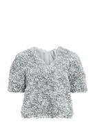 Objsparta S/S V-Neck Top 136 Silver Object