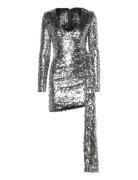 Ayanna Sequin Mini Dress Silver Bardot